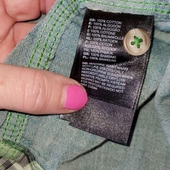 The North Face Green Plaid Casual Button Down Short Sleeve Sz XL Shirt - Picture 6 of 12